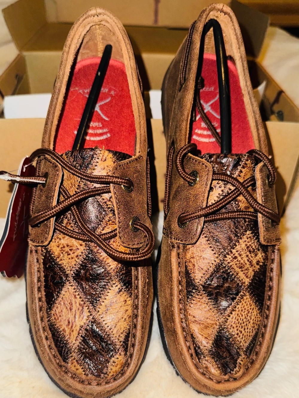Womens Twisted X Patchwork Driving Moccasins